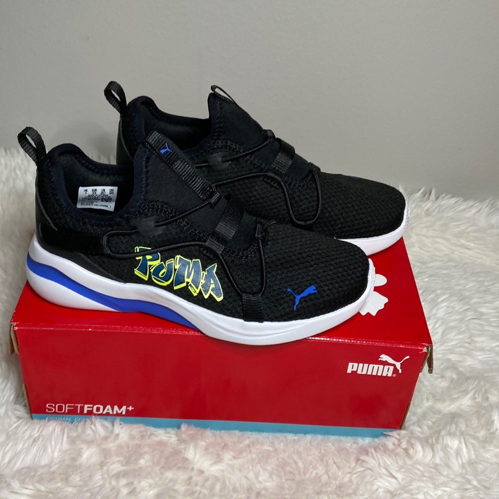 Puma Rift Slip on Street Art Sneakers Tennis shoes Athletic - Black size 2